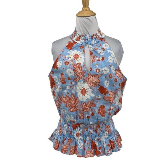 INC International Concepts Top Womens S Small Fatima Floral Keyhole Mock Neck - Picture 1 of 11